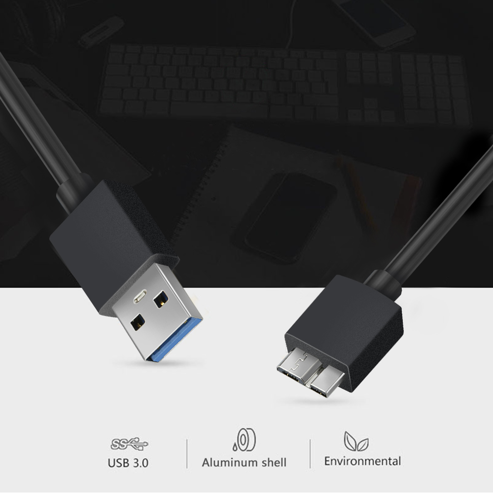 External Hard Drive SSD USB 3.0 Male A to Micro B Cable For Samsung WD