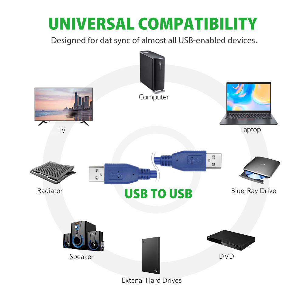 Fast usb 3 0 super speed data connection cable type a male to a male m