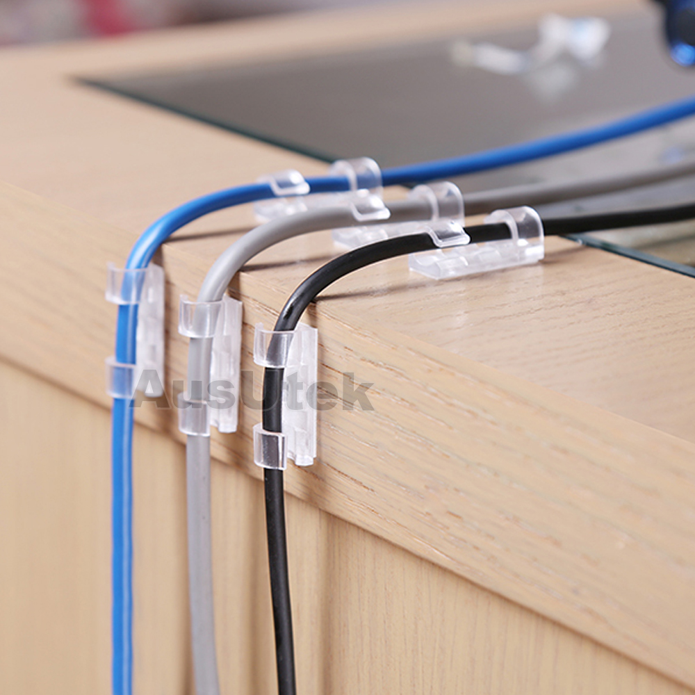 New Cable Clips Management Holder Cord Wire Line Organizer SelfAdhesive AU eBay