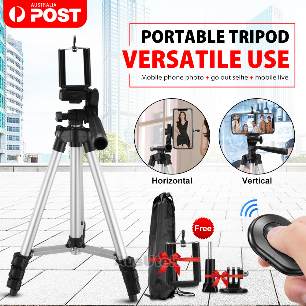 Selfie Stick monopod Tripod clamp Phone Tripod Adapter ~ Adjustable Non-Slip Grip fit All Phones ~ Vertical /& Horizontal Rotary Adjustment ~ 360 Swivel Phone Holder