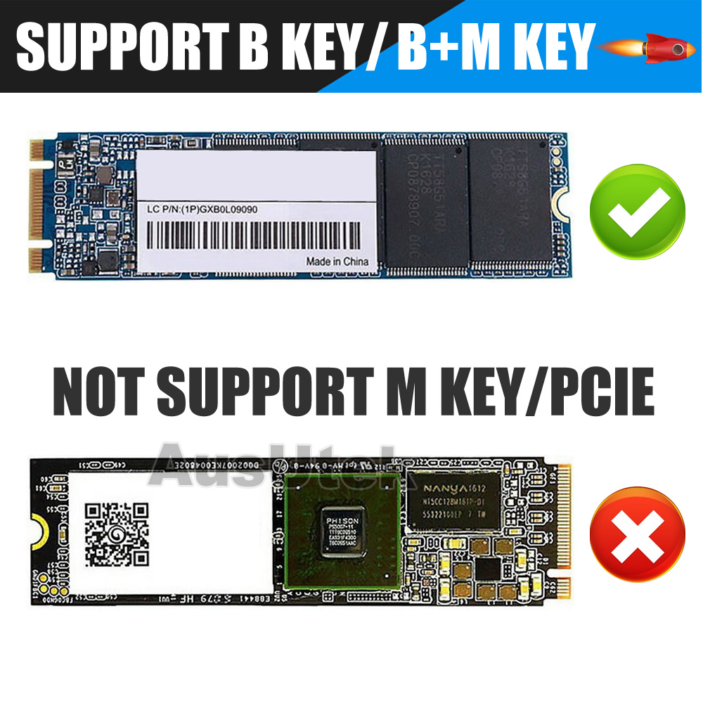 Aluminium M.2 NGFF SSD SATA TO USB 3.0 External Enclosure Storage Case