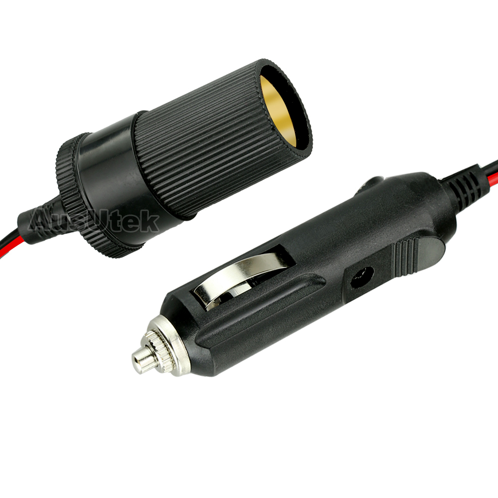 2x 12V Car Cigarette Cigar Lighter Adapter Extension Cable Cord Lead