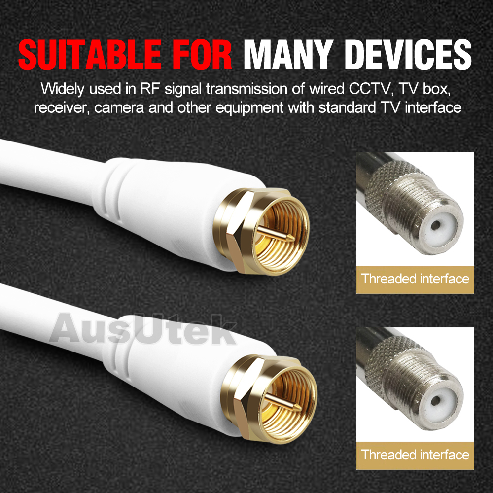 OZSTOCK F-Type Coax Male Cable Digital TV Antenna Foxtel Telstra Modem Lead  | eBay