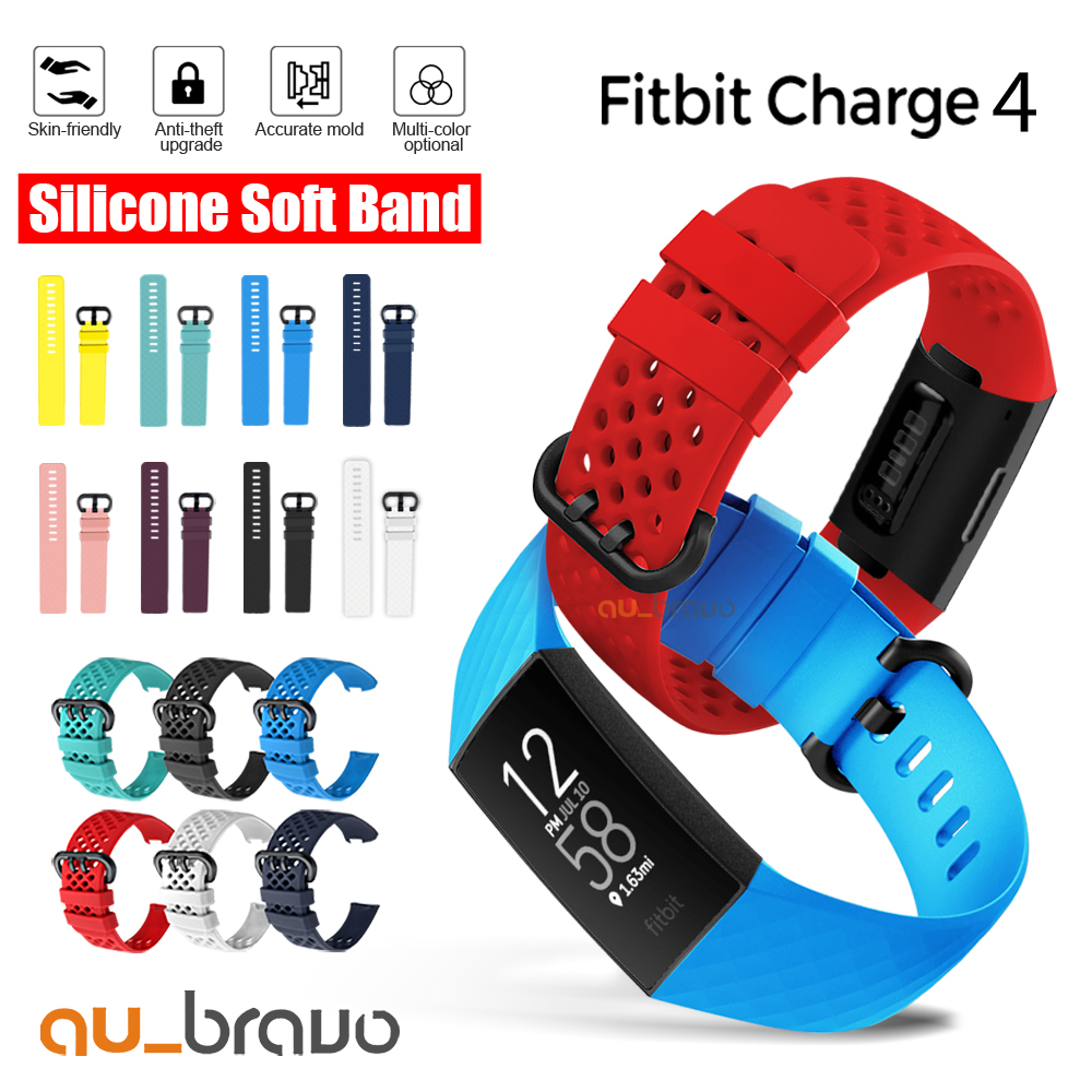 For Fitbit Charge 4 Replacement Silicone Watch Wrist Sports Band Strap