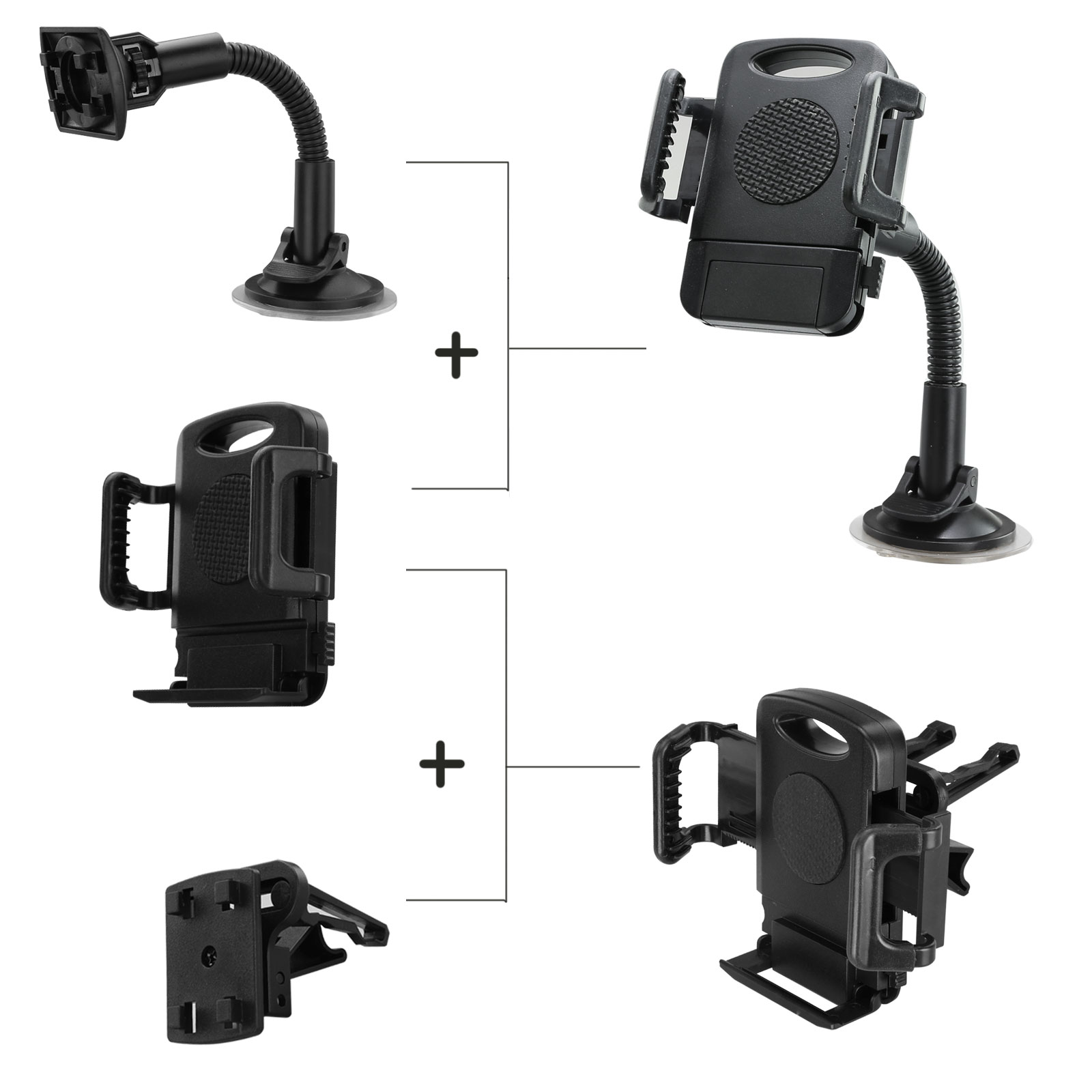Car Windshield 360 Mount car Holder for iPhone11 Pro Max Samsung Mobile
