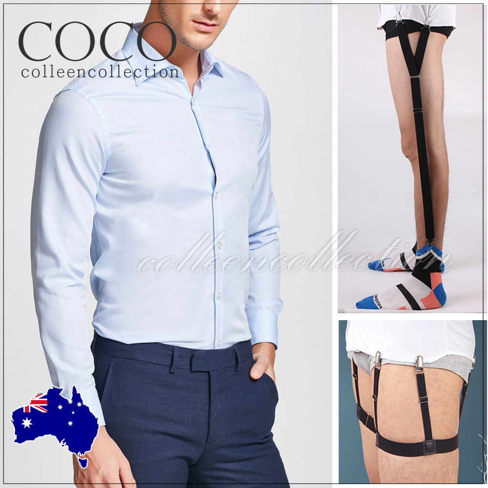 1 pair Mens Shirt Stays Holder Garters Suspenders Military Uniform Nonslip Sock eBay