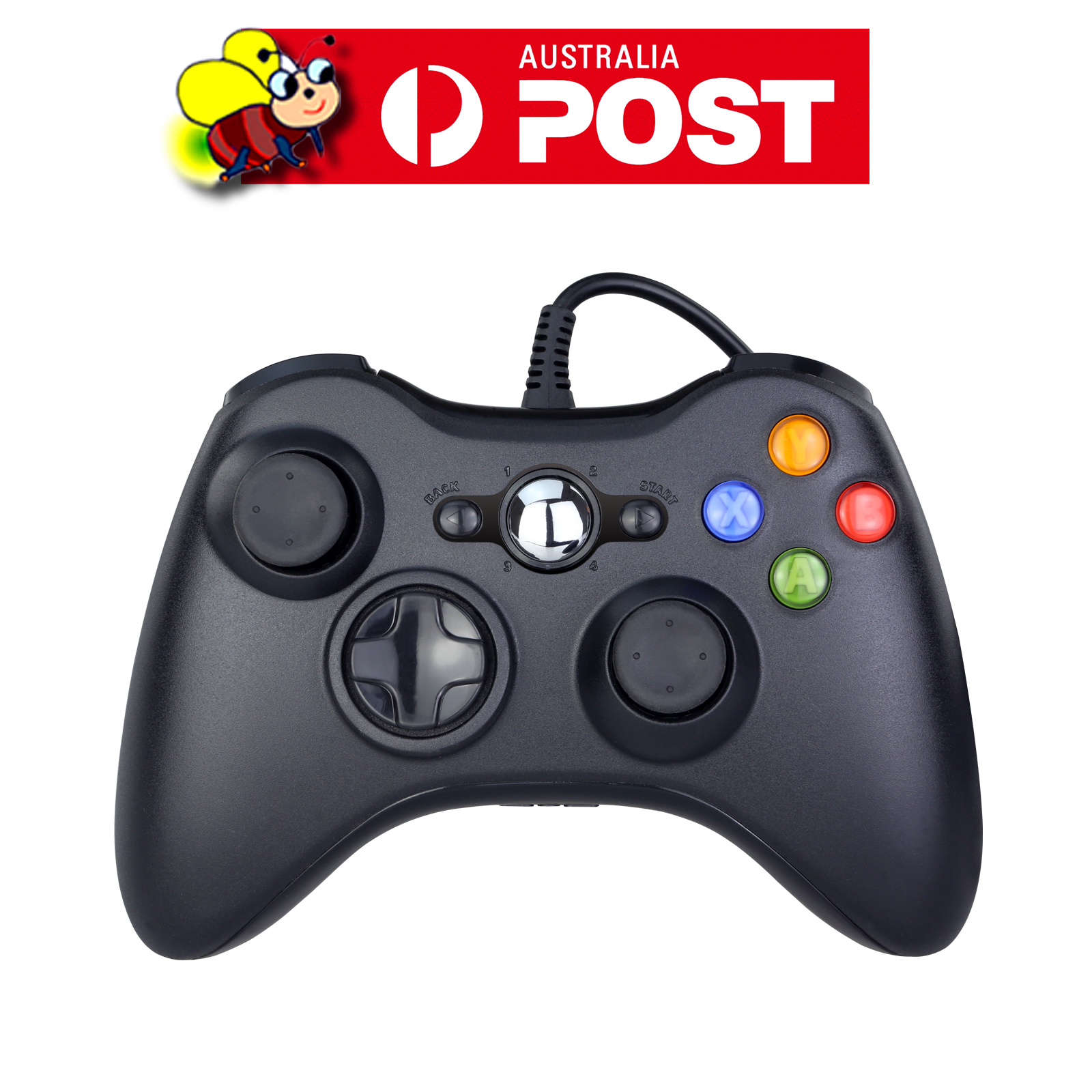 Black Xbox 360 Wired Controller for Windows & Xbox 360 Console PC USB
