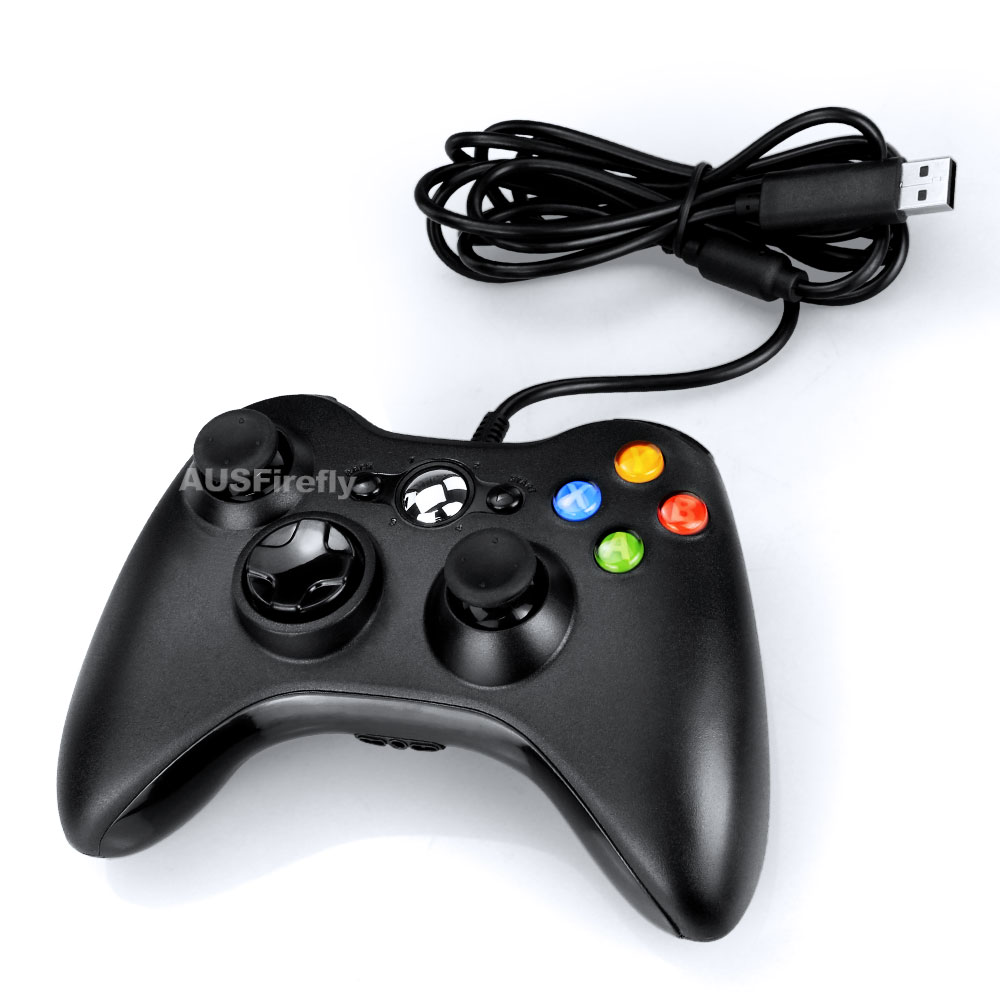 Black Xbox 360 Wired Controller for Windows & Xbox 360 Console PC USB