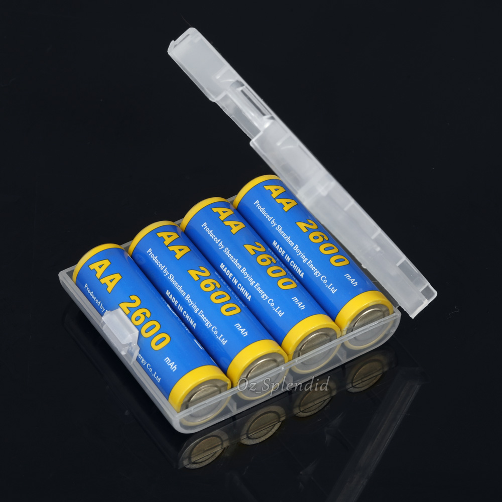 4x Clear Plastic AA AAA Battery Box Storage Case Cover Batteries Holder eBay