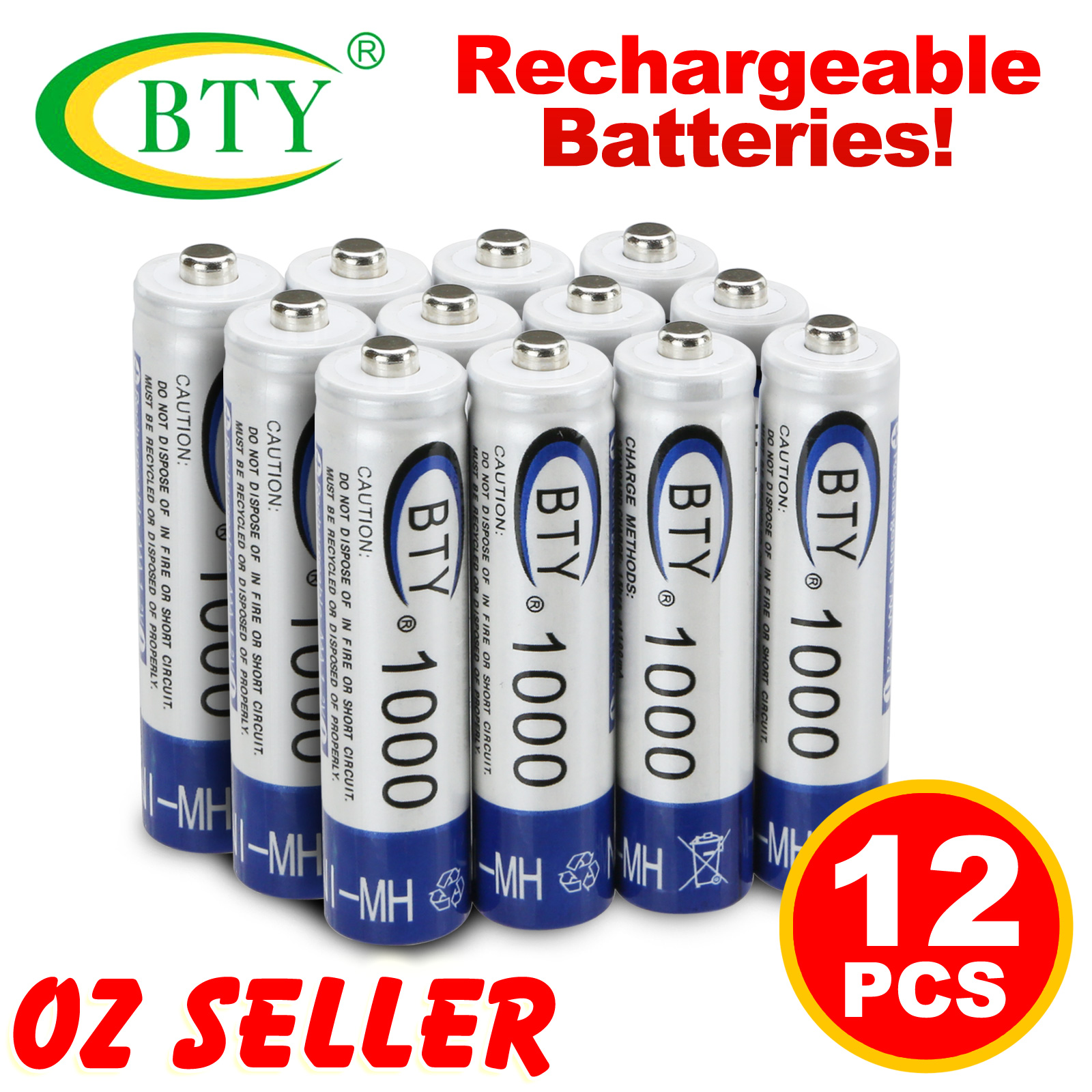 12x 1.2V 1000mAH AAA Rechargeable Battery Batteries NIMH Recharge eBay