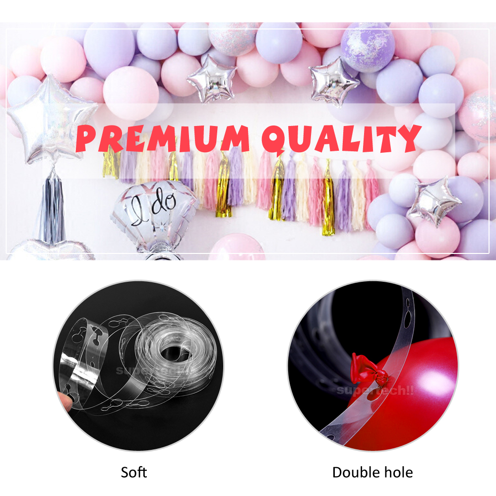 5M Double Hole Balloon Decorate Strip Arch Garland Connect Chain DIY