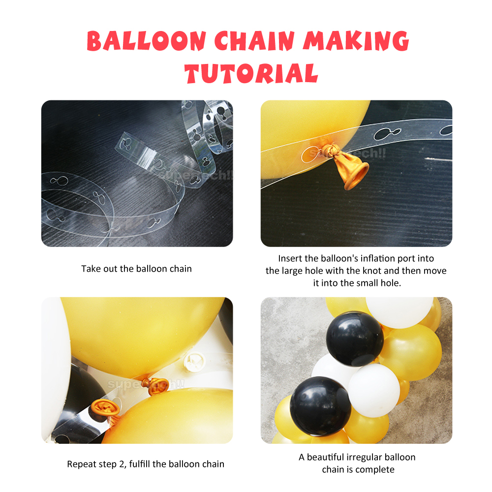 5M Double Hole Balloon Decorate Strip Arch Garland Connect Chain DIY
