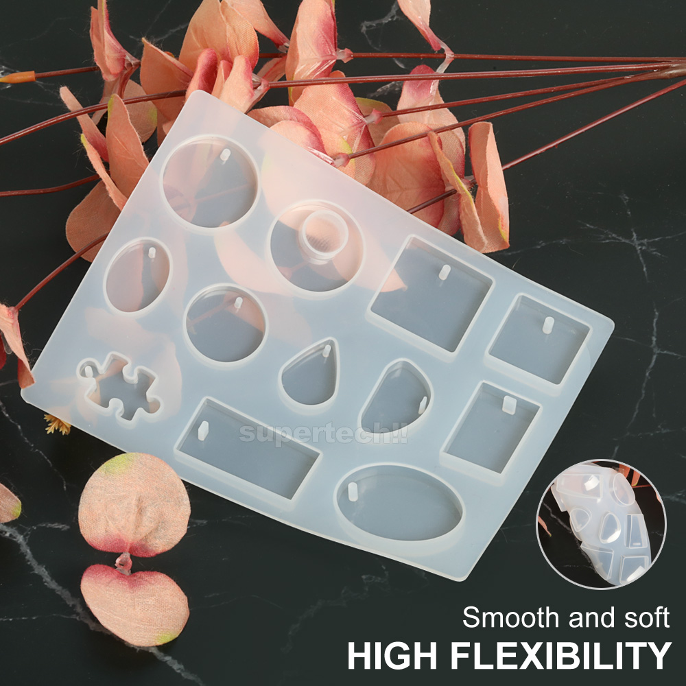 12 Silicone Pendant Mould Jewelry Making Necklace Mold Craft DIY Resin