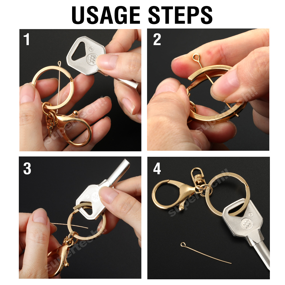 10X Gold Swivel Lobster Clasp Trigger Clip Key Ring Keychain Split Ring