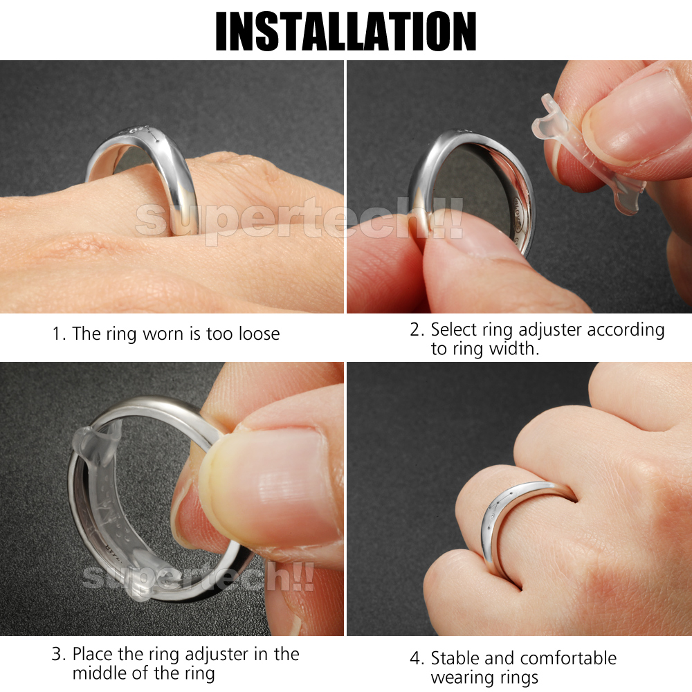 12PCS Invisible Tightener Ring Size Reducer Resizing Adjuster Pad