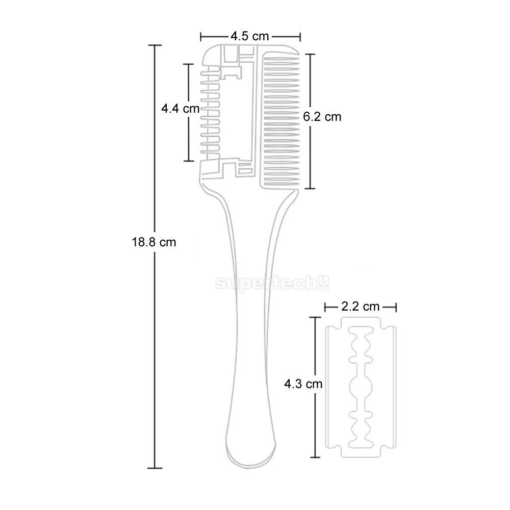 Double Sides Razor with Blades Hair Razor Comb Hair Cutting Thinning DIY Trimmer eBay