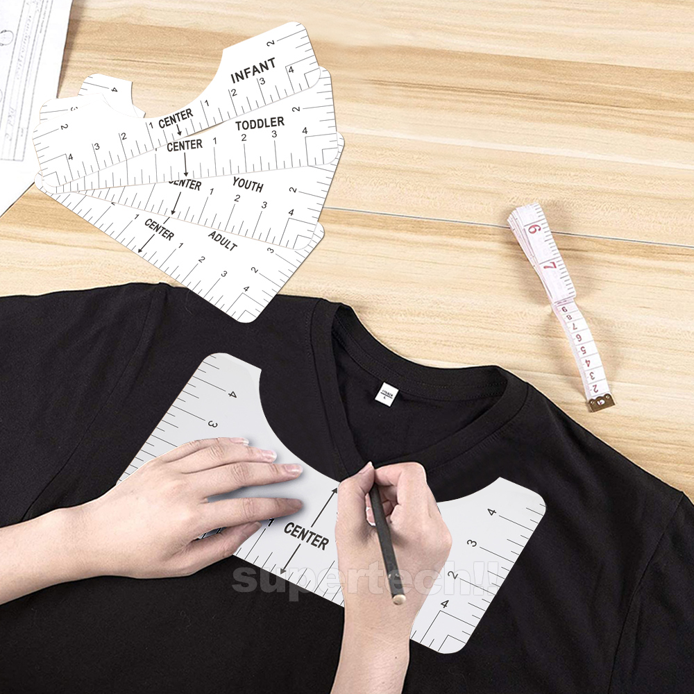 4PCS T-Shirt Alignment Ruler Guide Craft Rulers with for Drawing