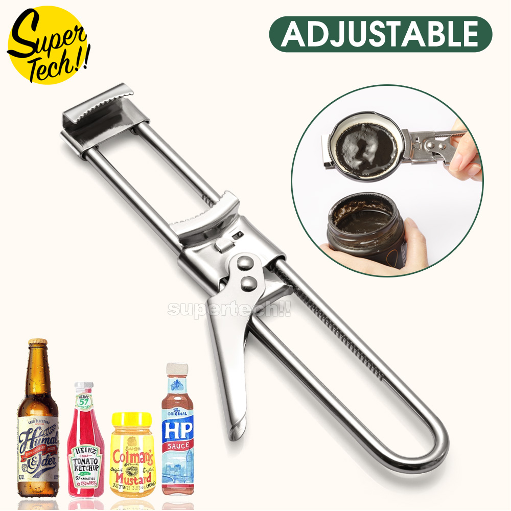 Multifunctional Stainless Steel Jar Opener Adjustable Bottle Lid Beer