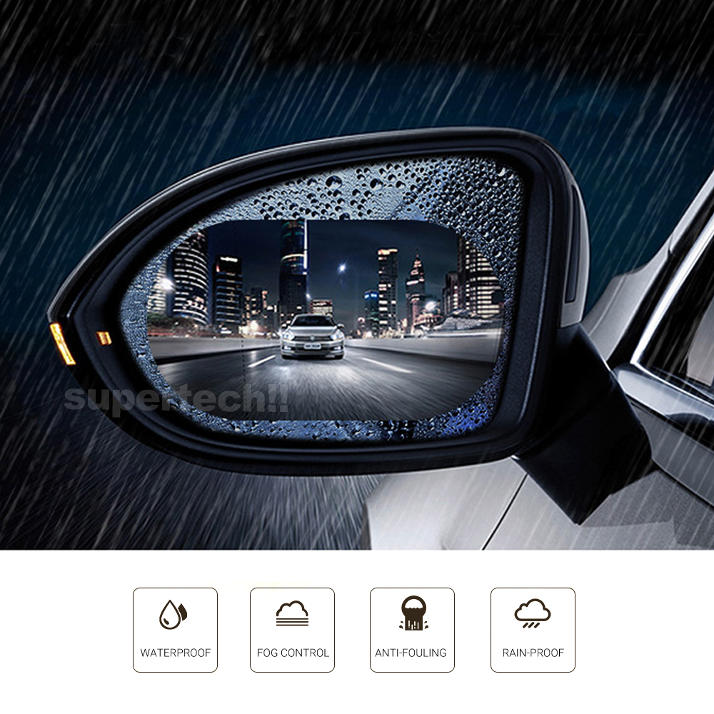 2/4 Car Rear Mirror Waterproof AntiFog Film Side Window Glass Films RainProof eBay