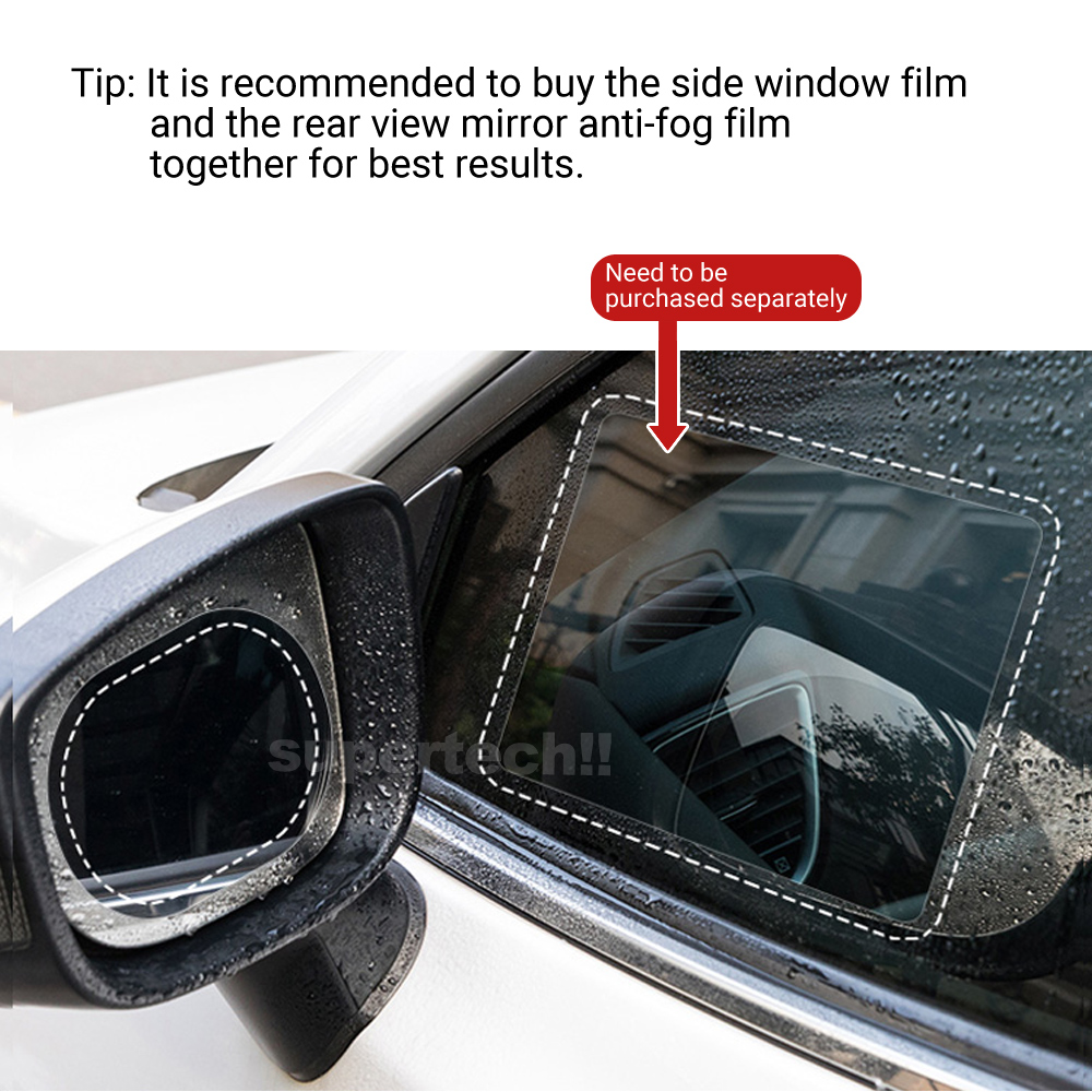 2/4 Car Rear Mirror Waterproof AntiFog Film Side Window Glass Films