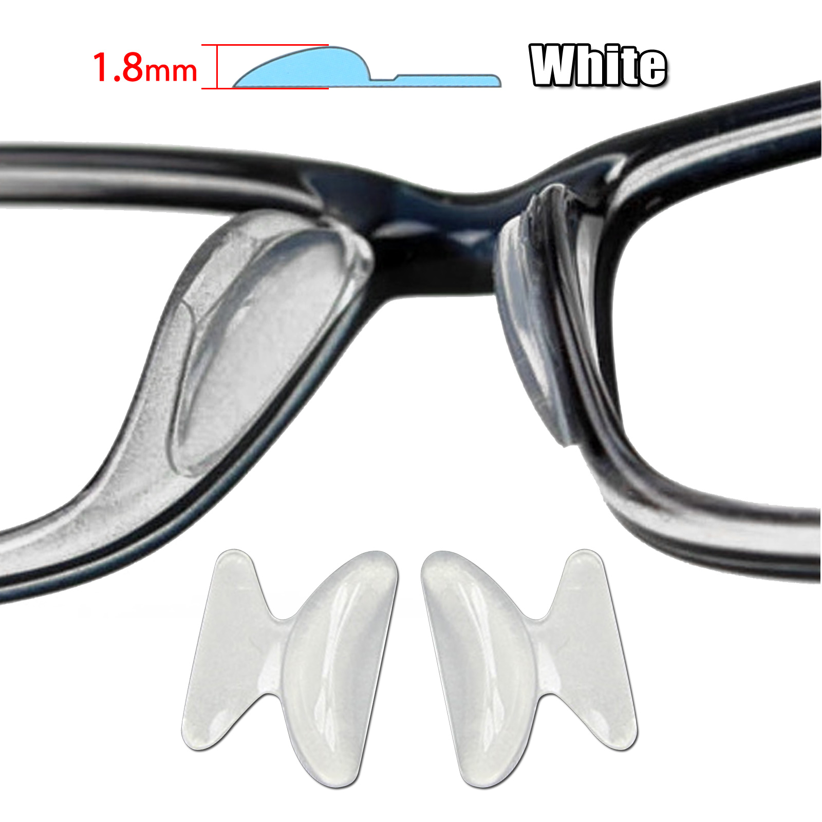6/12 Pairs Silicone AntiSlip Stick On Nose Pads for Eyeglass