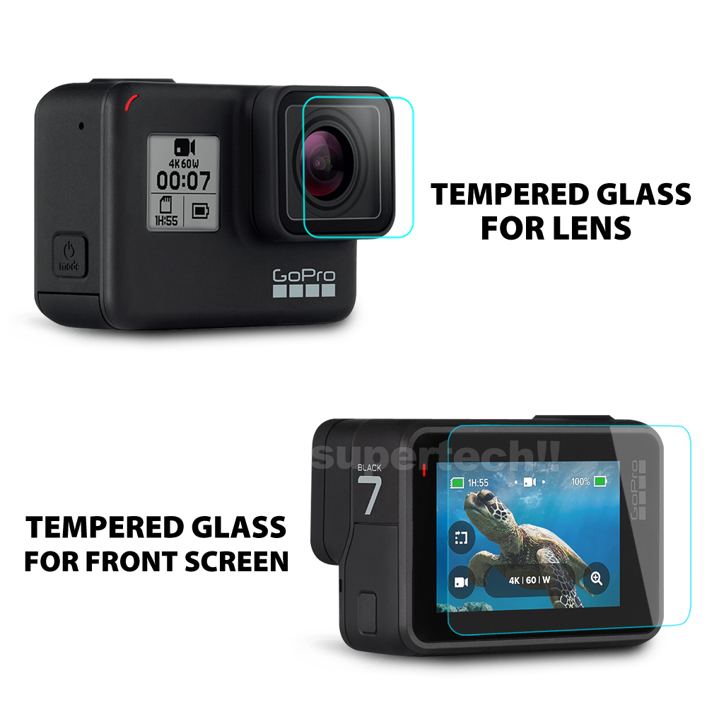 2pcs Lens Protector+Screen Protector Tempered Glass for GoPro Hero 7