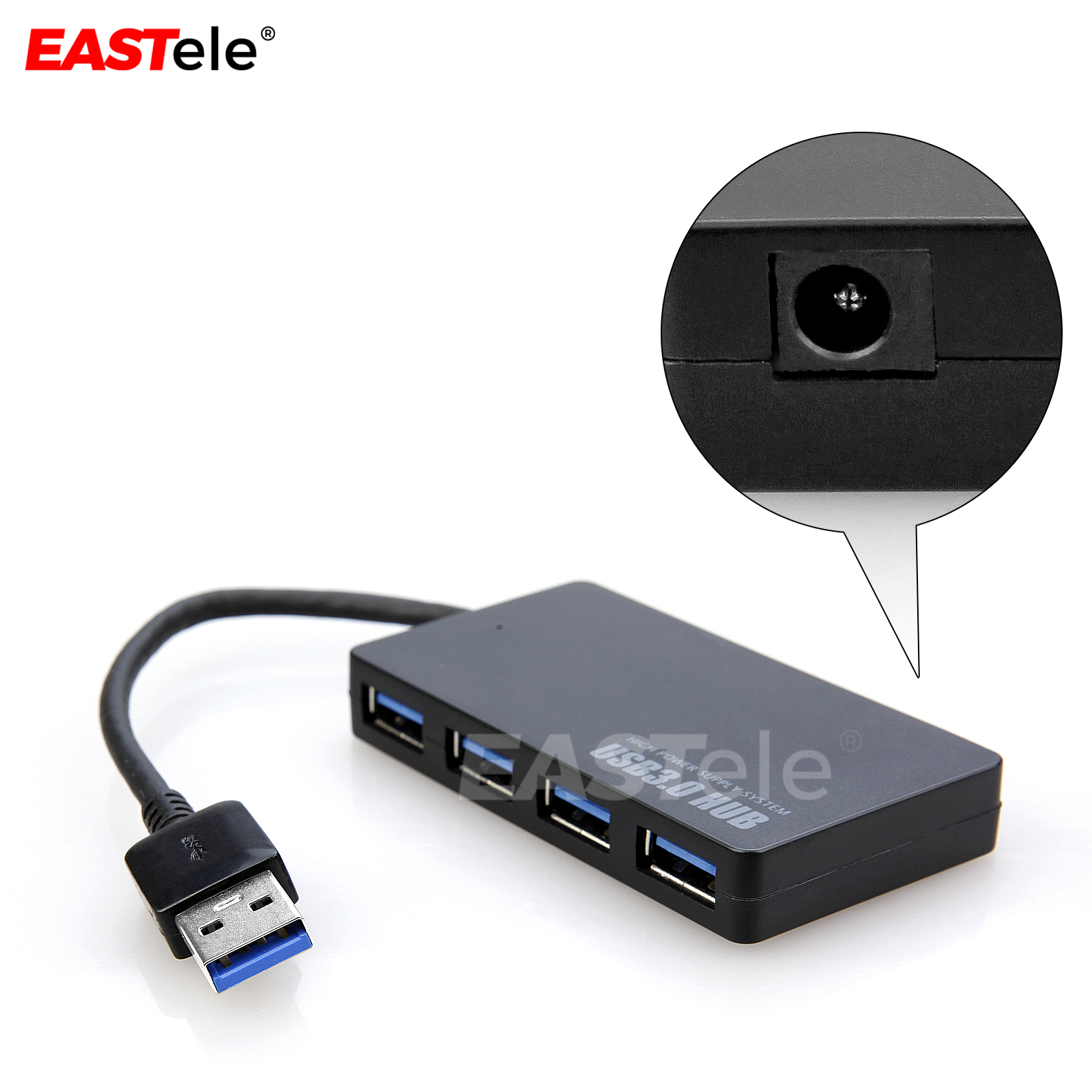 USB 3.0 HUB 4 Port Ultra Thin Design Portable Built-in Cable For PC ...