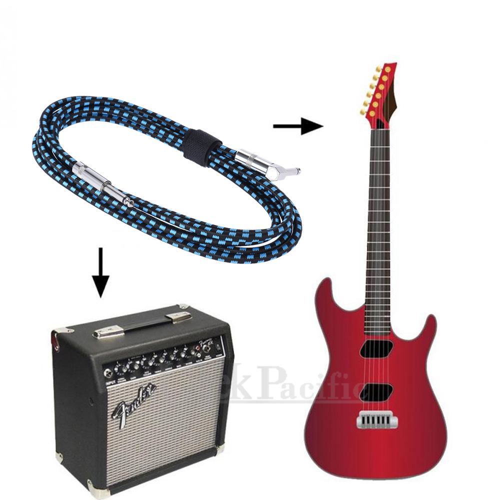 3M Electric Guitar Lead Cord Cable 6.35mm 1/4" Jacks For Amp Pedals